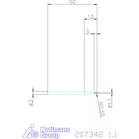 Garant Garant Diabolo VHM teljes rádiuszmaró HPC 1,1 mm