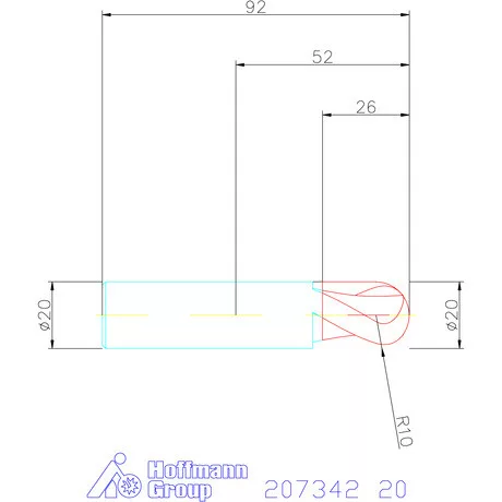 Garant Garant Diabolo VHM teljes rádiuszmaró HPC 20 mm