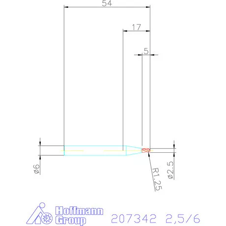 Garant Garant Diabolo VHM teljes rádiuszmaró HPC 2,5/6 mm
