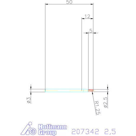 Garant Garant Diabolo VHM teljes rádiuszmaró HPC 2,5 mm