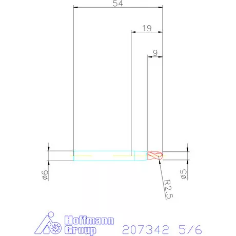 Garant Garant Diabolo VHM teljes rádiuszmaró HPC 5/6 mm