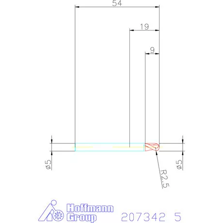 Garant Garant Diabolo VHM teljes rádiuszmaró HPC 5 mm