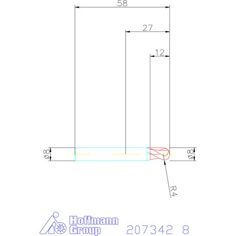 Garant Garant Diabolo VHM teljes rádiuszmaró HPC 8 mm