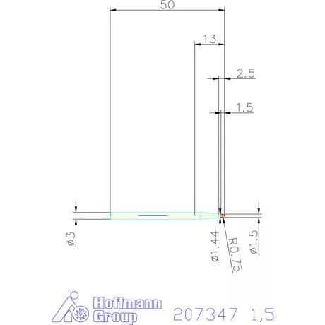 Garant Garant Diabolo VHM nagy pontosságú teljes rádiuszmaró HPC 1,5 mm
