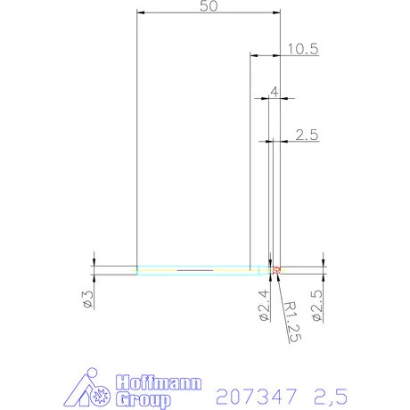 Garant Garant Diabolo VHM nagy pontosságú teljes rádiuszmaró HPC 2,5 mm
