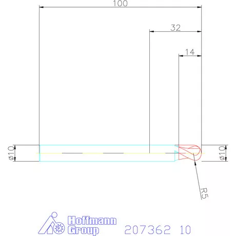 Garant Garant Diabolo VHM teljes rádiuszmaró HPC 10 mm