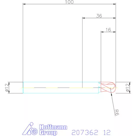 Garant Garant Diabolo VHM teljes rádiuszmaró HPC 12 mm