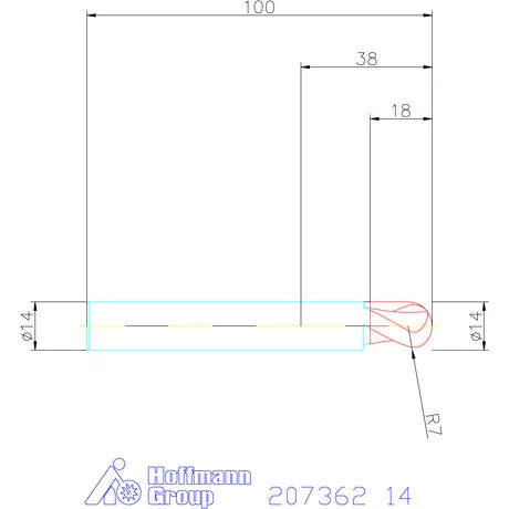 Garant Garant Diabolo VHM teljes rádiuszmaró HPC 14 mm