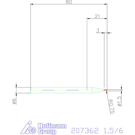 Garant Garant Diabolo VHM teljes rádiuszmaró HPC 1,5/6 mm