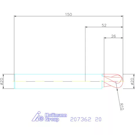 Garant Garant Diabolo VHM teljes rádiuszmaró HPC 20 mm