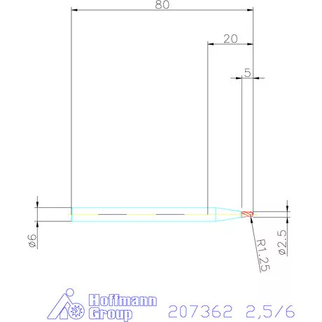 Garant Garant Diabolo VHM teljes rádiuszmaró HPC 2,5/6 mm
