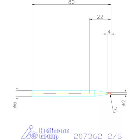 Garant Garant Diabolo VHM teljes rádiuszmaró HPC 2/6 mm