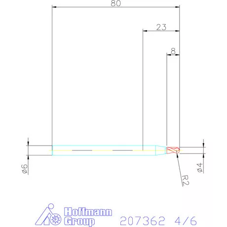 Garant Garant Diabolo VHM teljes rádiuszmaró HPC 4/6 mm