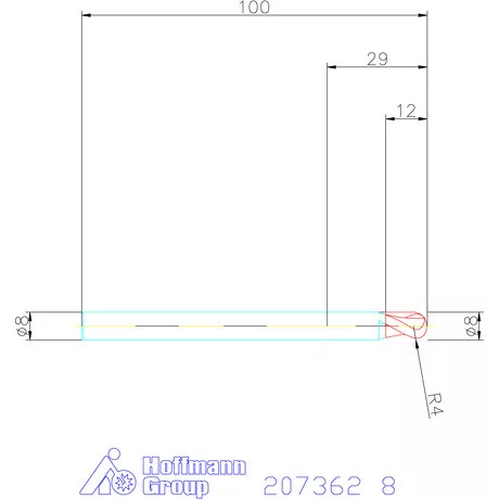 Garant Garant Diabolo VHM teljes rádiuszmaró HPC 8 mm