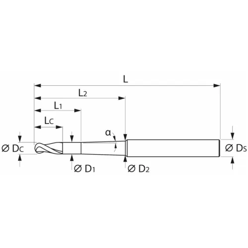 Garant Garant Diabolo VHM gömbvégű maró HPC 0,6 mm