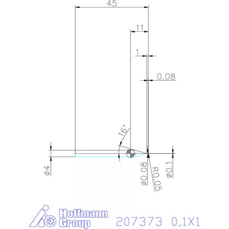 Garant Garant Diabolo VHM rádiusz másolómaró 0,1X1 mm