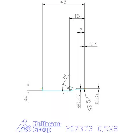 Garant Garant Diabolo VHM rádiusz másolómaró 0,5X8 mm