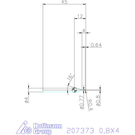 Garant Garant Diabolo VHM rádiusz másolómaró 0,8X4 mm