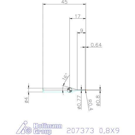 Garant Garant Diabolo VHM rádiusz másolómaró 0,8X9 mm