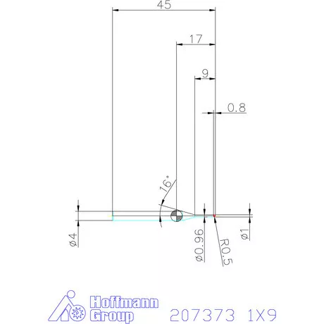 Garant Garant Diabolo VHM rádiusz másolómaró 1X9 mm