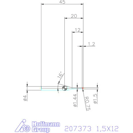 Garant Garant Diabolo VHM rádiusz másolómaró 1,5X12 mm