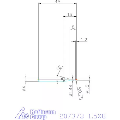Garant Garant Diabolo VHM rádiusz másolómaró 1,5X8 mm