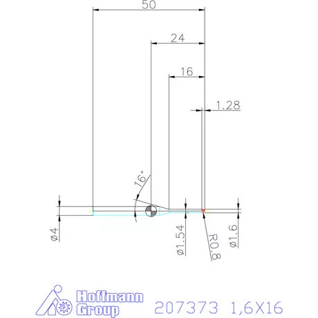 Garant Garant Diabolo VHM rádiusz másolómaró 1,6X16 mm