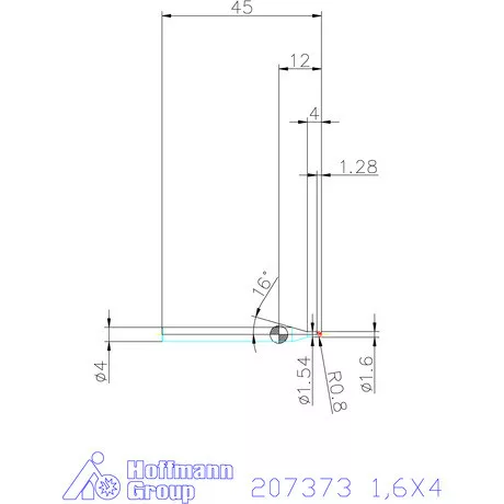 Garant Garant Diabolo VHM rádiusz másolómaró 1,6X4 mm