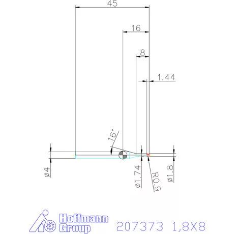Garant Garant Diabolo VHM rádiusz másolómaró 1,8X8 mm