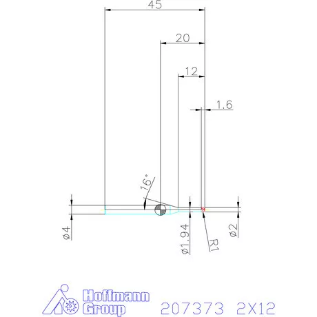 Garant Garant Diabolo VHM rádiusz másolómaró 2X12 mm