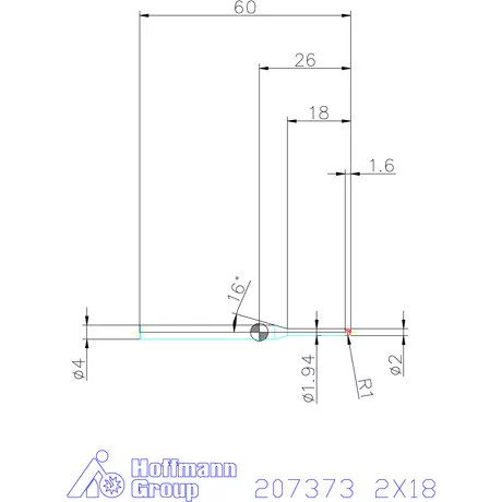 Garant Garant Diabolo VHM rádiusz másolómaró 2X18 mm