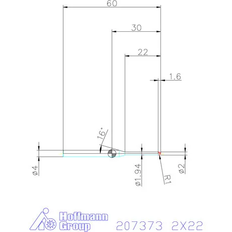 Garant Garant Diabolo VHM rádiusz másolómaró 2X22 mm