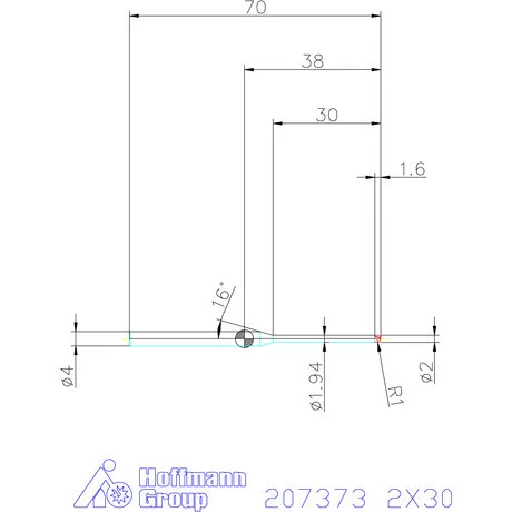 Garant Garant Diabolo VHM rádiusz másolómaró 2X30 mm