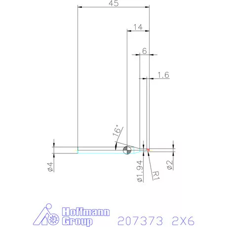 Garant Garant Diabolo VHM rádiusz másolómaró 2X6 mm