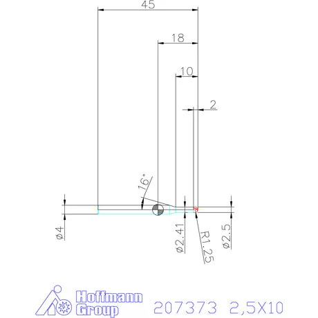 Garant Garant Diabolo VHM rádiusz másolómaró 2,5X10 mm