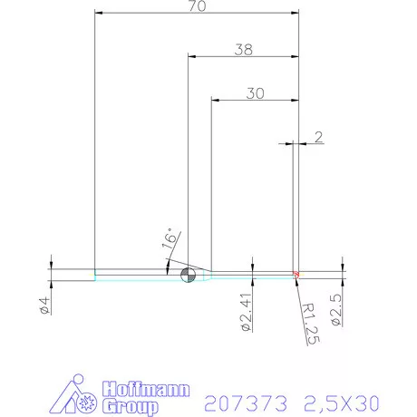 Garant Garant Diabolo VHM rádiusz másolómaró 2,5X30 mm