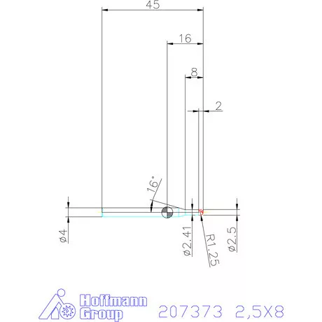 Garant Garant Diabolo VHM rádiusz másolómaró 2,5X8 mm