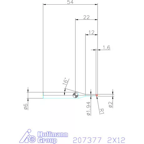 Garant Garant Diabolo VHM rádiusz másolómaró 2X12 mm