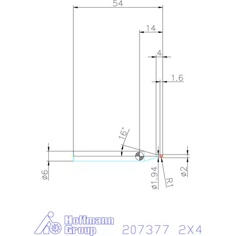 Garant Garant Diabolo VHM rádiusz másolómaró 2X4 mm