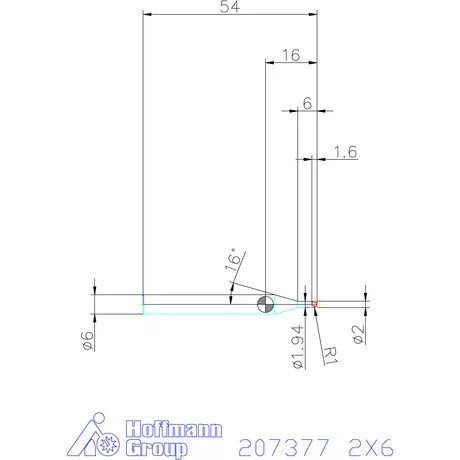Garant Garant Diabolo VHM rádiusz másolómaró 2X6 mm