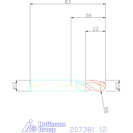Garant VHM teljes rádiuszmaró 12 mm