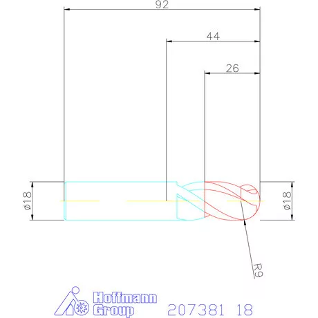 Garant VHM teljes rádiuszmaró 18 mm