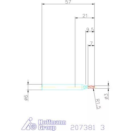 Garant VHM teljes rádiuszmaró 3 mm