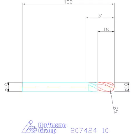 Garant Garant Diabolo VHM teljes rádiuszmaró HPC 10 mm