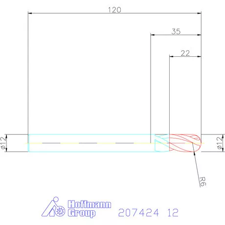 Garant Garant Diabolo VHM teljes rádiuszmaró HPC 12 mm