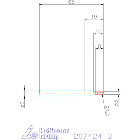 Garant Garant Diabolo VHM teljes rádiuszmaró HPC 3 mm