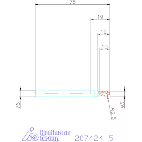 Garant Garant Diabolo VHM teljes rádiuszmaró HPC 5 mm