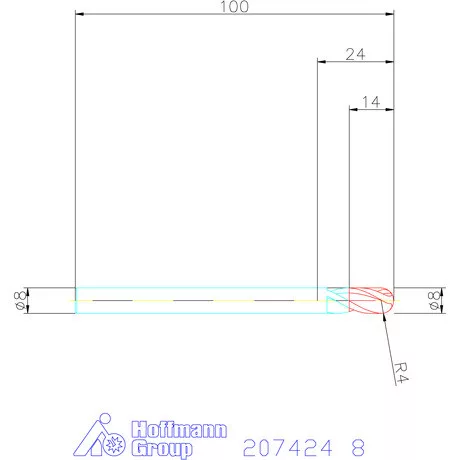 Garant Garant Diabolo VHM teljes rádiuszmaró HPC 8 mm