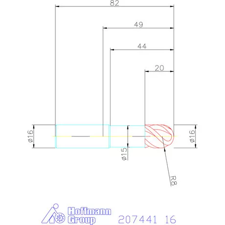Garant VHM teljes rádiuszmaró 16 mm
