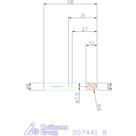 Garant VHM teljes rádiuszmaró 8 mm